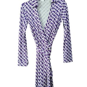 Diane von Furstenberg modern wrap dress sz 4 purple 1974